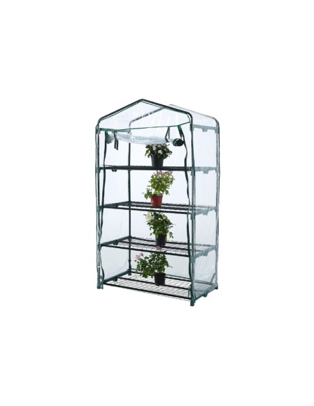 Serra a 4 ripiani con copertura in PVC 69 x 49 x 160 cm