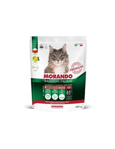 Morando Tradizioni Italiane crocchette gatto Manzo e Suino 400 gr