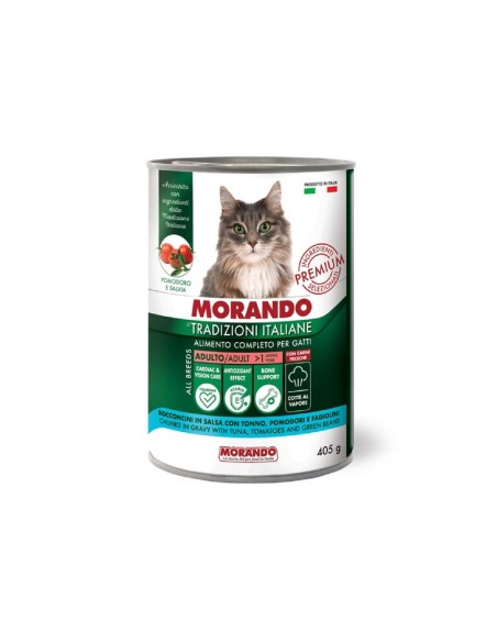 Morando Tradizioni Italiane bocconi gatto di Tonno, Pomodori e Fagiolini 405 gr