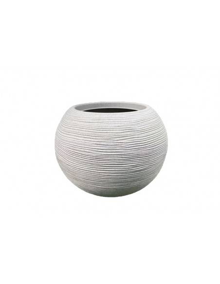 Vaso Telcom Sfera rigata Shabby 30 bianco perla