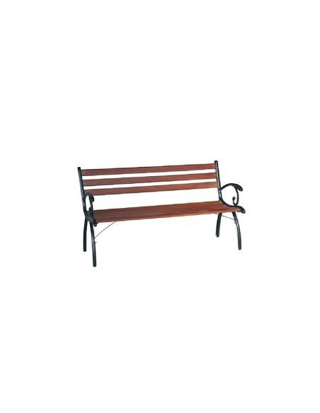 Panchina in ghisa con doghe di legno Linda 126 x 50 x 68h cm