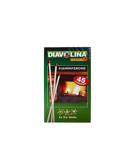 Diavolina Le Tre Stelle fiammiferoni extra lunghi 45 pz