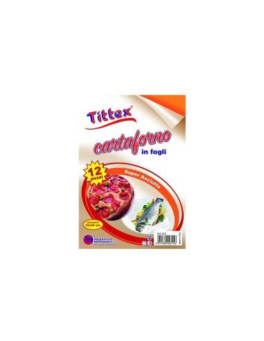 Tittex set 12 fogli carta forno 33 x 40 cm