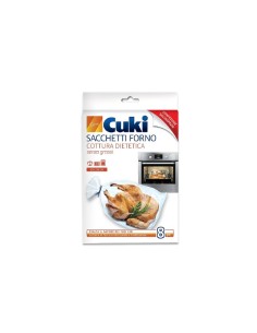 Cuki sacchetti forno cottura dietetica 25 x 38 cm 8 pz