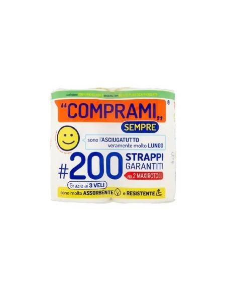 Comprami rotoloni 3 veli 200 strappi asciugatutto 2 pz