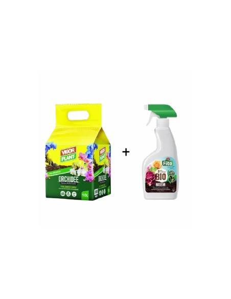 Kit terriccio per Orchidee Vigorplant 10 lt + Fito Olio di Neem spray 500 ml