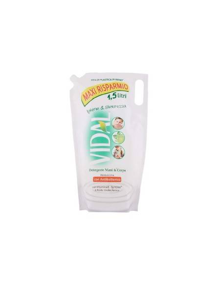 Vidal ecoricarica sapone liquido con antibatterico Menta e Lime 1500 ml