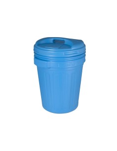 Bidone con coperchio a vite Blu 70 lt