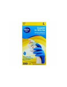 Skin Blu guanti in Nitrile monouso Tg. L 100 pz