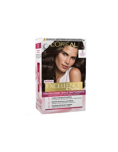 L'Oréal Excellence crema colorazione N° 3 Castano Scuro