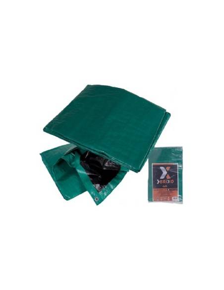 Brixo telone occhiellato pesante Nero/Verde 6 x 8 mt