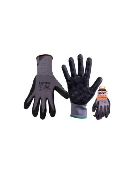 Brixo Rocky guanti Nylon-Spandex/Nitrile puntinato Tg. L