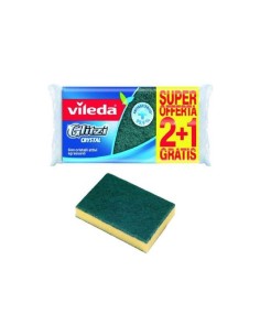 Vileda Glitzi Crystal spugne Fibra Verde 2+1 gratis