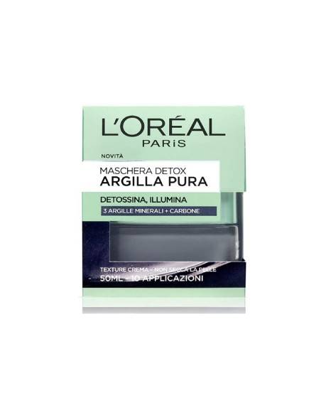 L'Oréal maschera Detox Argilla Pura + Carbone 50 ml