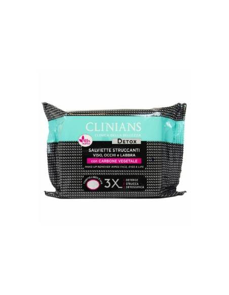 Clinians salviette struccanti Detox con Carbone Vegetale 25 pz