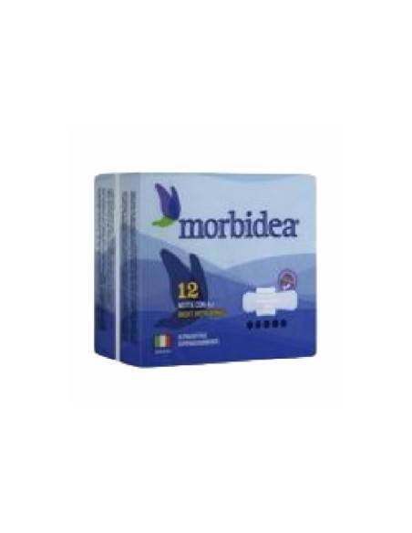Morbidea assorbenti notte con ali ultrasottili 12 pz