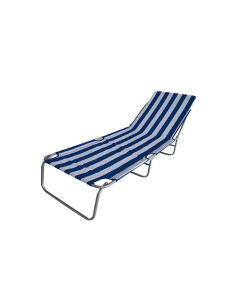 Lettino spiaggia prendisole Taormina Stripes Bianco e Blu