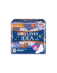 Lines Idea Ultra assorbente notte con ali 8 pz