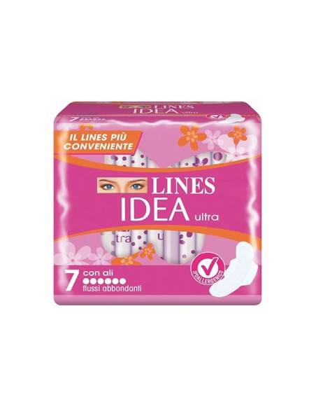 Lines Idea Ultra assorbente flussi abbondanti con ali 7 pz