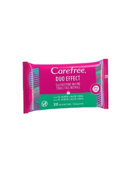 Carefree salviettine intime Duo Effect con Tè Verde e Aloe Vera 20 pz