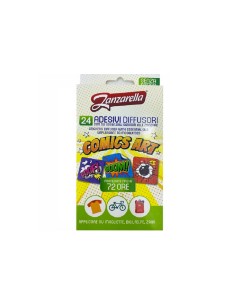 Zanzarella adesivi diffusori antizanzare Comics Art 24 pz