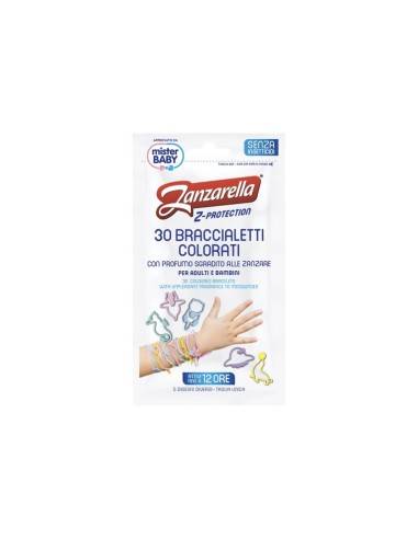 Zanzarella braccialetti colorati antizanzare 30 pz