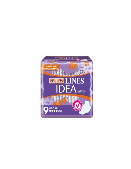 Lines Idea assorbente ultra anatomico con ali 9 pz
