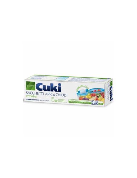 Cuki sacchetti ermetici apri e chiudi formato Piccolo 20 x 15 cm 15 pz