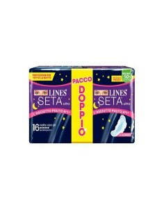 Lines Seta Ultra assorbente notte con ali pacco doppio 16 pz