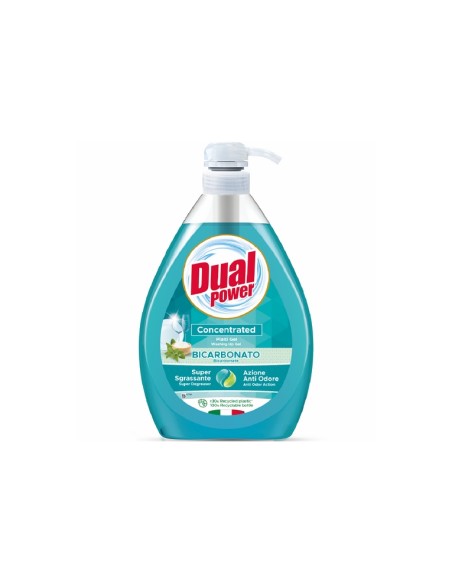 Dual Power gel concentrato per piatti Bicarbonato e Salvia dispenser 1 Lt
