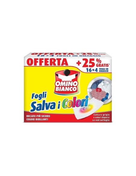 Omino Bianco fogli Salva i Colori 16 + 4 pz gratis