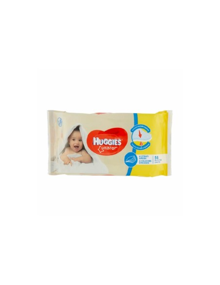 Huggies Unistar salviettine 4 strati spessi 56 pz