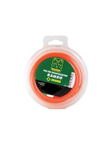 GreenCat filo Nylon Rambo orange quadro per decespugliatore 4 mm x 30 mt
