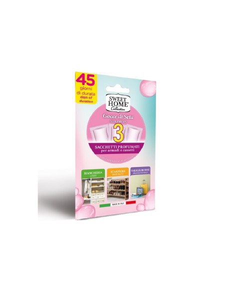 Sweet Home sacchetti profumati armadfi e cassetti Gocce di Seta 3 pz