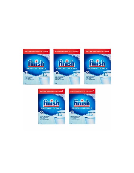 Finish cristalli di sale per lavastoviglie 1 kg (5 pz)